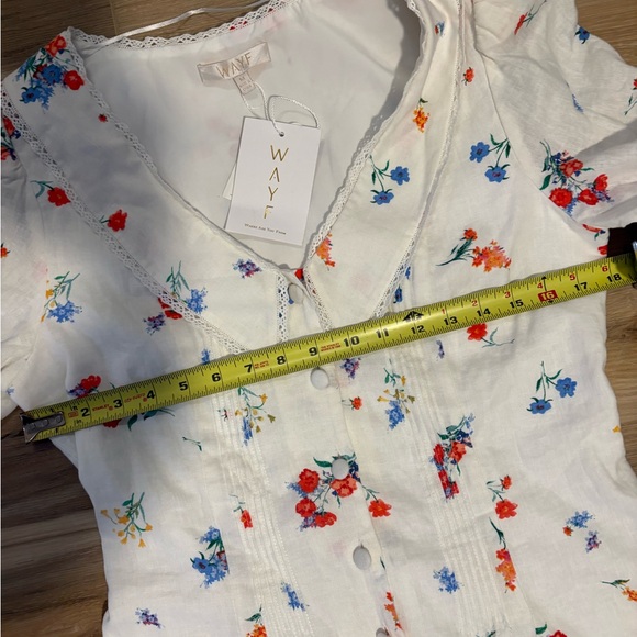 Wayf Berkleigh Floral Linen Blend Minidress Medium - Picture 5 of 7